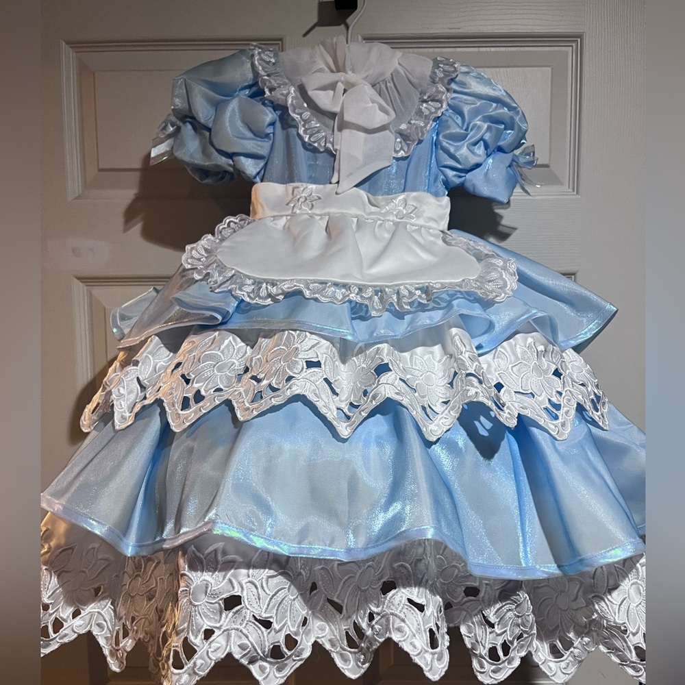 CHASING FIREFLIES DELUXE GIRLS ALICE IN WONDERLAND BLUE COSTUME DRESS NWOT. - Picture 5 of 11